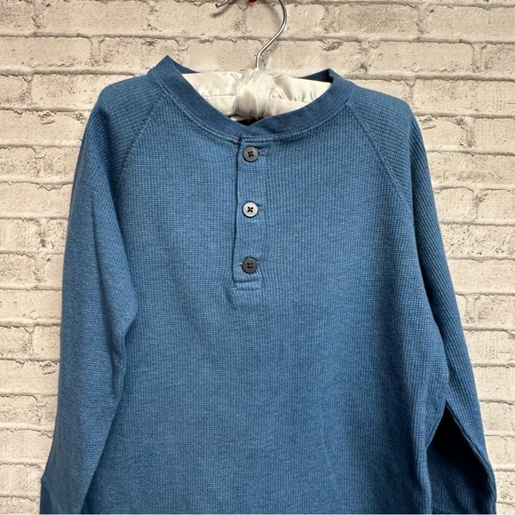 Class Club Boys 4/5 Blue Shirt Waffle Long Sleeve 3-Button NEW NWT - Picture 2 of 8